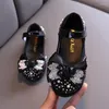 Flache Schuhe Kinder Leder Strass Bogen Prinzessin Mädchen Party Tanz Baby Student Wohnungen Kinder Leistung 710