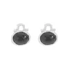 Серьги обруча Mlkenly Creative Design Mite Bag Shape Black Onyx Stud Sterling Silver S925 Женские украшения моды