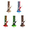 Home Garden candle unique shape silicone water pipe glass bong hot sales colorful smoking water pipes with LED light