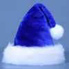 Chapeaux de fête de Noël Rouge Bleu Vert Noir Adulte Enfants Chapeau de Noël en peluche Chapeau de Père Noël Noël-décorations T9I002122