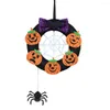 Decorative Flowers Halloween Door Sign Wreath Decorations Ghost Festival Pumpkin Hangers With Bow For