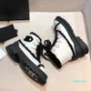 2022 Sn￶st￶vlar Combat Boot Designers Shoes Black Wool Ankel Round Toe Lace-Up Low Heel Booties Luxury Shearling Logo