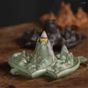 Fragrance Lamps Backflow Incense Cone Holder Handmade Ceramic Waterfall Burner Mountain Ornament Fo