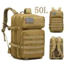 Hiking Bags 50L Large Capacity Men Army Military Tactical Backpack 3P Softback Outdoor Waterproof Bug Rucksack Hiking Camping Hunting Bags L221014
