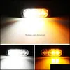 Luces traseras del coche Camión del coche 4 Led Parrilla de advertencia estroboscópica Intermitente Baliza de tráfico Luz de la policía Desglose Lámpara de señal de emergencia Azul Ámbar Dhi3T