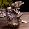 Fragrance Lamps Ceramic Incense Burner Creative Lotus Little Monk Home Decoration Living Room Entrance Ornaments