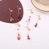 Boucles d'oreilles pendantes en forme d'arbre de noël, bonhomme de neige, cristal rouge, cloches perlées, chaussettes, glands, cadeaux à la mode pour femmes, bijoux de fête, 2022