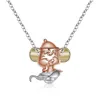 Pendants Heart Lock Mouse S925 Sterling Silver Necklace 2022 Animal Year Lucky Zodiac Mascot Colorful Couple