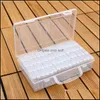 Scatole portaoggetti Contenitori Portaoggetti portatile 64 Lattice Bead Storage Box Pratiche perline per unghie Custodia in plastica trasparente Drop Delivery 2022 Home Garden Dhloh