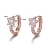 Boucles d'oreilles créoles Version coréenne exquise Rose Gold Zircon Star Ladies Fashion Jewelry