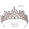 Corone di diadetiche viola per donne accessori per capelli da sposa per matrimoni Rhinestone Chiesate per copricapo di joielli per feste