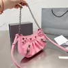 Fashion handbag designer bag lady's leather armpit crescent bag chain bike bag262g