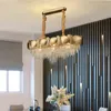 Chandeliers Modern Luxury Crystal Chandelier Living Room Dining Bedroom Model Rectangle Gold LED Light Designer