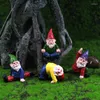 Decorative Figurines 4PCs/Set Mini Drunk Gnomes Dwarf Fairy Garden Statue Miniatures Courtyard Elf Figure Resin Micro Landscape Figurine