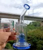 Mavi Cam Su Bubbler Bong Bongslar Yağ Dab Teçhizatları Lastik Perc Sigara Sigara Boruları ile 14mm Eklem