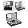 Bekijk dozen sieraden Organisator Box PU Leer met spiegelopslagcase voor hangers Men Vrouwen