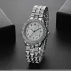 Wristwatches Gold Luxury 2PCSSet Female 2022 Rhinestone Watches Women Crystal Quartz Bracelet Dress Wristwatch Clock Relogios5950265