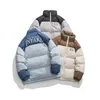 Veste d'hiver hommes vers le bas Parkas épaissir manteau chaud Harajuku couleur bloc Patchwork bouffant bulle manteaux Hip Hop mode décontracté Streetwear