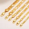 Halsbandörhängen Set Mens Women's Solid Gold GF 3 4 5 6 7 9 10 mm Bredd Välj italiensk Figaro Link Chain Armband Fashion Jewelry