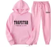 Tracksuit Trapstar 인쇄 스포츠웨어 남성 및 여성 스포츠웨어 브러시 2 피스 느슨한 후드 스웨터 슈트 겨울 따뜻한 애호가 스웨트 셔츠 바지 조깅