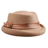 Gorro/caveira tampa de porco vintage chapéu de porco mulheres 3 cm de lã pequena lã feltro fedora chapéu lady festa party jazz fbon trilby cloche chapéus l221013