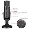 Microfoons RGB USB Condensor Microfoon Professionele vocalen Streams MIC -opname Studio Micro voor pc Video Gaming Mikrofomicrofon 221014