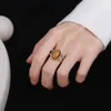 Pierścionki ślubne 925 Pierścień srebrnego srebrnego Naturalny 10x14 mm duży labradoryt prosty biżuteria do oka tygrysa dla kobiet men