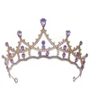 Diademi e corone da sposa in cristallo viola per accessori per capelli da donna Gioielli per capelli da ballo alla moda Regalo da damigella d'onore per feste