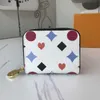 Diseñadores de moda Zippy WALLET Hombres Mujeres Carteras con cremallera de cuero Flores de alta calidad Monedero Bolsos Titular de la tarjeta Embrague con caja de polvo