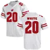 NCAA College Wisconsin Badgers Football Jersey University 6 Corey Clement 20 James White 28 Montee Ball 25 Melvin Gordon III 1 Piggery Rouge Blanc Cousu Respirant