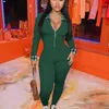 2022 New Autumn Women Jumpsuits Rompers Long Sleeve V-neck Zipper Fashion Skinny Bodysuit Bodycon Plaid Stitching Capris Pants