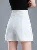 Pantaloncini da donna Estate femminile da donna 2022 Esterno sottile bianco indossa abito da spettacolo ampio a gambe larghe di vita alta Una parola per il tempo libero