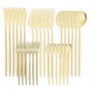 Set di stoviglie set di posate in oro rosa Set in acciaio inossidabile da 30 pezzi coltelli forchette per caffè cucina posate da tavolo da tavolo da tavolo da cucina