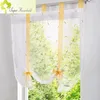 Curtain Simple All- Embroidered Window Floral Short Curtains Roman Blinds For Living Room Fashion Kitchen Tulle Door Louver