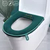 Toiletbrekomslagen Warme deksel met handvataccessoires Zachte pluche ritswagentwc mat Badkamer decoratie