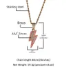 Fashion Iced Out Lightning Pendentif Collier Or Argent Plaqué avec Corde Chaîne