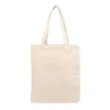 Large Capacity Tote Handbag Girls Canvas Shoulder Bag Creamy White Plain Shopping Shoulder Totes