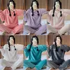 女性の睡眠ラウンジ新しい秋の冬の暖かいフランネルパジャマ女性のためのパジャマとベルベットの厚いゆるい睡眠セットコーラルベルベットホームウェア服t221017