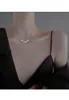 Hangende kettingen ontwerp van magnetische hartvormige klaver twee slijtage dames mode zirkonia titanium stalen sieraden ketting feest