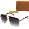 Óculos de sol vintage quadrado Óculos de sol feminino Moda masculina Designer Shades Armação dourada Óculos de sol UV400 Gradiente Marca de luxo Armação de metal Piloto