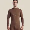 Vêtements de nuit pour hommes Hommes Sous-vêtements thermiques Ensembles O Cou Haute Tortue Long Johns Sexy Hiver Chaud Corps Vêtements Invisible Tops Buttoms T221017