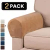 Cubiertas de silla Terciopelo Estiramiento Sofá Apoyabrazos Cubierta Espesar Tela Antideslizante Protector Brazo Elástico Color Sólido