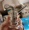 Pyrex Glass Bubbler Fumatori Mini Narghilè Pipa a mano Bruciatore a olio in vetro Tubi per tabacco portatili Bong ad acqua