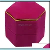 Boîtes de rangement Colgères Veet Hexagonal Boîtes de bijoux de la Saint-Valentin Boîte de rangement en plastique Porte-rangement pour boucles d'oreilles à bague GIF GIF M2 DHOPM