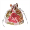Torebki biżuterii torebki biżuterii torby klasyczne chińskie hafty kwiatowe Organizator Organizator jedwab