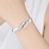 Mode 925 Stempel Zilver Kleur Vrouw Manchet Armband Lucky Angel Wing Lucky Bangle Meisjes Partij Sieraden Geschenken Kerstmis