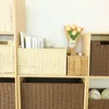 Armazenamento japonês Rattan Braid Storage Basket Desktop Sundries Sundries Chave de roupas domésticas de tecelagem e acabamento