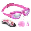Simglasögon anti-dimma UV Swim Caps Professional Silikon Simglasögon Fodral Näsörörning För barn Män Kvinnor Dykande glasögon