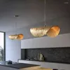 Pendant Lamps Nordic Leaf Lamp Copper Chandelier Creative Small Bedside Living Dining Room Bar Table Kitchen Island Lanterns Led Light