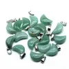 Natural Crystal Stone Charm Pendant Various Shapes Green Aventurine Decoration Pendant for Jewelry Making